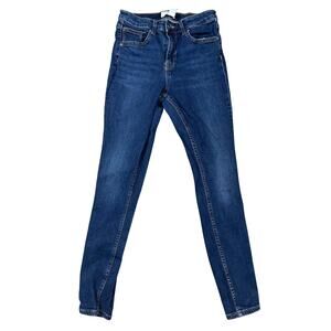 H&M Women's High Waist 8 Skinny Jeans Blue Stretch Denim‎ 99% Cotton Casual Y2K